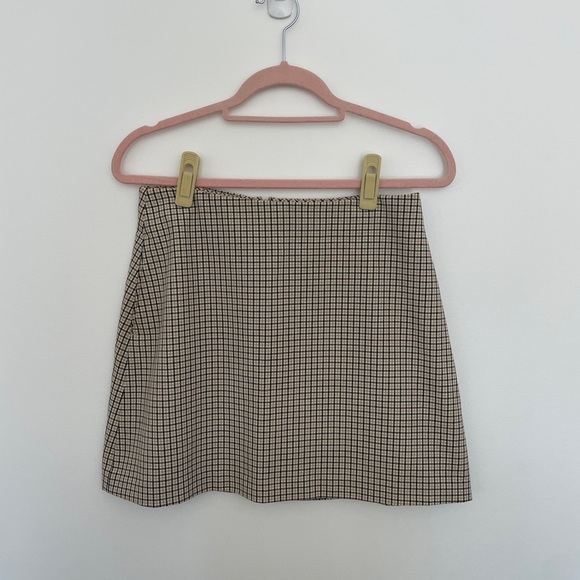 Wilfred Renee Skirt Women 8 Plaid Beige Mini Classiccore Academia Preppy - Picture 2 of 6
